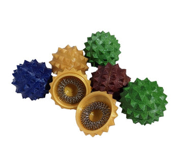 Boule marron + 2 anneaux de massage 24 mm