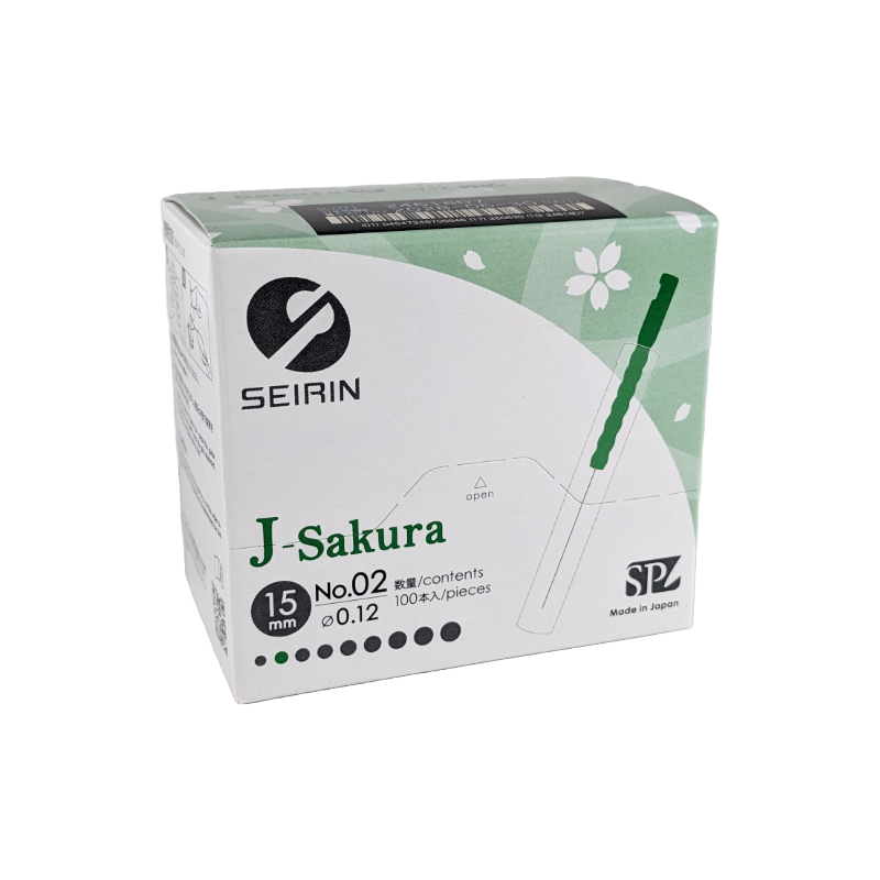 Aiguilles d'acupuncture siliconées SEIRIN J-Sakura (bte/100)